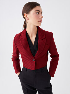 Женский пиджак с длинным рукавом с рисунком LCW Vision, яркий красный