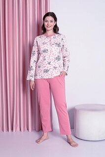 Женский пижамный комплект для мамы, топ с тремя пуговицами, цветочный узор, хлопок, сезонный W30032258 ahengim, сушеная роза