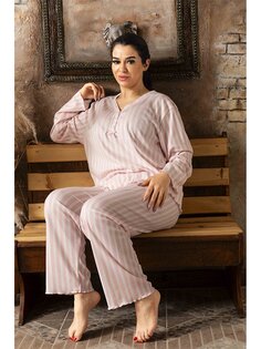 Женский пижамный комплект с V-образным вырезом SUDE, розовый