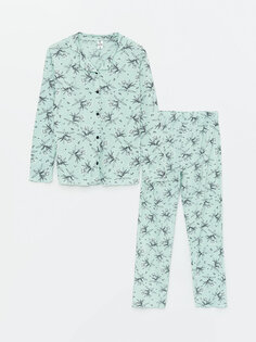 Женский пижамный комплект с воротником рубашки SUDE, мятно-зеленый