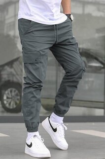 Мужские серые брюки-карго с карманами 5647 MADMEXT
