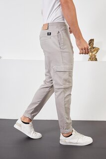 Мужские серые брюки-карго с карманами и эластичной резинкой на талии Z Giyim