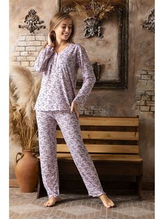 Женский пижамный комплект с V-образным вырезом и вышивкой SUDE, розовый