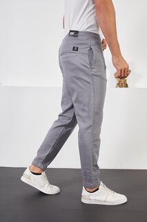 Мужские серые хлопковые брюки-джоггеры с эластичной резинкой на талии и штанинах Z Giyim