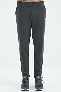 Мужские спортивные брюки узкого кроя с меланжевой вышивкой Albert антрацитового цвета AIR JONES