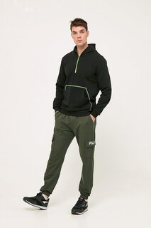 Спортивные брюки для бега с текстовым принтом и карманом-карго Fullamoda, хаки