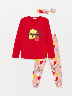 Женский пижамный комплект с круглым вырезом Path-y, красный