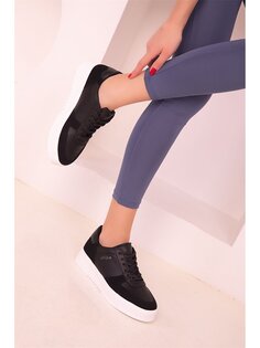 Спортивная обувь унисекс с кожаной отделкой на шнуровке Soho Exclusive, черный