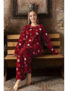 Женский пижамный комплект с круглым вырезом SUDE, красный