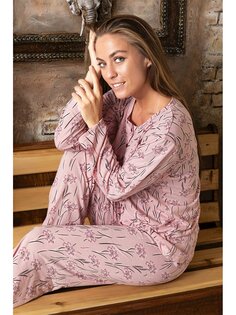 Женский пижамный комплект с круглым вырезом SUDE, розовый