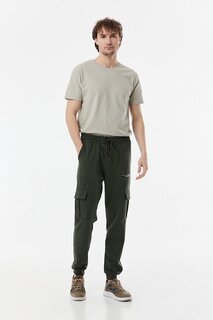 Спортивные брюки с карманами-карго и принтом Fullamoda, хаки