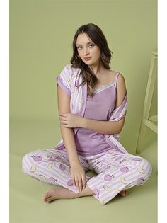 Женский пижамный комплект с ремешками CHARME, фиолетовый
