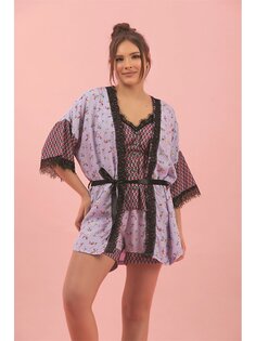 Женский пижамный комплект с узором на ремешках CHARME, фиолетовый