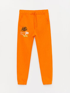 Спортивные брюки-джоггеры с принтом и эластичной резинкой на талии для мальчиков LCW ECO, апельсин