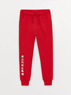 Спортивные брюки-джоггеры с принтом и эластичной резинкой на талии для мальчиков LCW ECO, красный