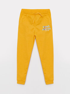 Спортивные брюки-джоггеры с принтом и эластичной резинкой на талии для мальчиков LCW ECO, бледно-желтый