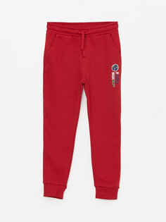 Спортивные брюки-джоггеры с принтом и эластичной резинкой на талии для мальчиков LCW ECO, темно-бордовый