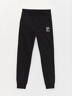 Спортивные брюки-джоггеры с принтом и эластичной резинкой на талии для мальчиков LCW Kids, новый черный