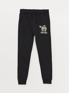 Спортивные брюки-джоггеры с принтом и эластичной резинкой на талии для мальчиков LCW ECO, черный