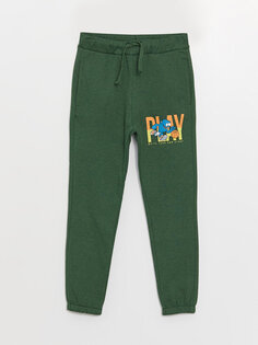 Спортивные брюки-джоггеры с принтом и эластичной резинкой на талии для мальчиков LCW ECO, темно-зеленый