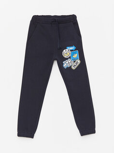 Спортивные брюки-джоггеры с принтом и эластичной резинкой на талии для мальчиков LCW ECO, темно-синий