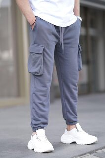 Мужские спортивные штаны с эластичными карманами-карго и копчеными манжетами 6514 MADMEXT