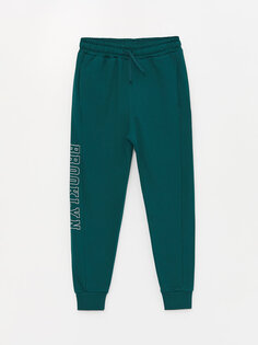 Спортивные брюки-джоггеры с принтом и эластичной резинкой на талии для мальчиков LCW Kids, темно-зеленый