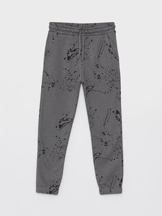 Спортивные брюки-джоггеры с принтом и эластичной резинкой на талии для мальчиков LCW Kids, черный с принтом