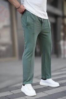 Мужские спортивные штаны цвета хаки с открытыми штанинами 6515 MADMEXT