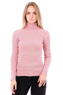 Женский розовый вельветовый трикотажный свитер с высоким воротником HZL22W-H100011 hazelin