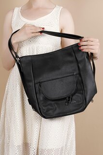 Женский рюкзак и плечо большого размера B5555 GÖNDERİ(R), черный