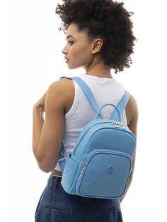 Женский рюкзак с кожаным принтом BENETTON, синий