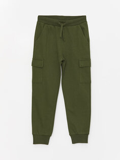 Спортивные брюки-карго для мальчиков с эластичной резинкой на талии LCW Kids, средне-зеленый