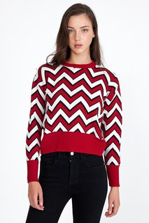 Женский свитер оверсайз с леопардовым узором Rodi, красный
