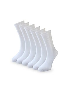 Мужские теннисные носки однотонные, белые, 6 предметов ÇORAP ÇEKMECESİ