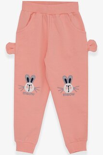Спортивные штаны для девочек «Лосось» с вышивкой кролика (1–4 года) Breeze
