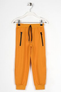 Спортивные штаны горчичного цвета для мальчика с эластичными штанинами на талии Zepkids