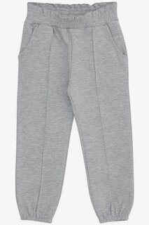 Спортивные штаны для девочек с карманом на эластичном поясе серого меланжа (1–3 года) Breeze