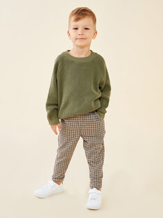 Спортивные штаны для маленьких мальчиков с клетчатым узором и эластичным поясом LCW baby