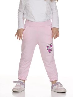 Спортивные штаны для маленьких девочек с принтом в виде сердечек 110104 MYHANNE, пудрово-розовый