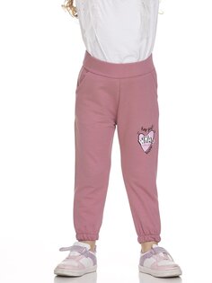 Спортивные штаны для маленьких девочек с принтом в виде сердечек 110104 MYHANNE, коралл