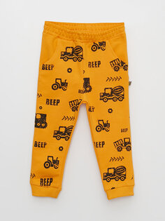 Спортивные штаны для маленьких мальчиков с принтом и эластичной резинкой на талии Mışıl Kids, горчица