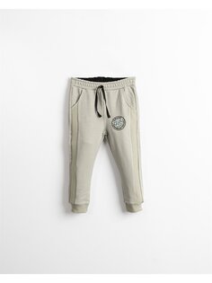 Спортивные штаны для маленьких мальчиков с принтом и эластичной резинкой на талии Mışıl Kids, светло-зеленый