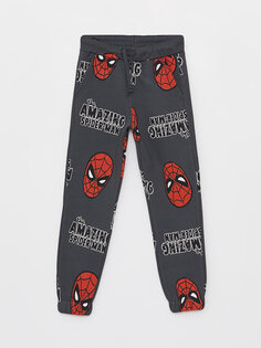 Спортивные штаны для мальчиков с принтом «Человек-паук» на эластичной талии LCW Kids, антрацит печатный