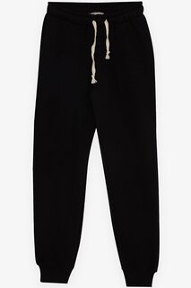 Спортивные штаны для мальчиков с карманами и кружевом, черные (7–12 лет) Breeze