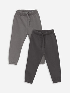 Спортивные штаны для маленьких мальчиков с эластичной резинкой на талии, 2 шт. LCW baby, темно-серый