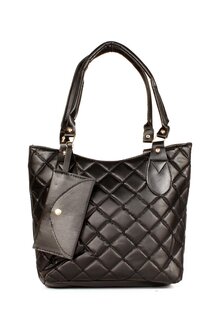 Женский стеганый кошелек в стиле мамы и сумка на плечо (20616) Luwwe Bags, черный