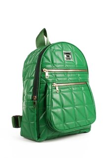 Женский стеганый рюкзак с тремя отделениями и ремешком на стойке (10680) Luwwe Bags, зеленый