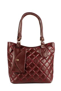 Женский стеганый кошелек в стиле мамы и сумка на плечо (20616) Luwwe Bags, бургундия