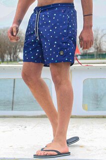 Мужские шорты для плавания темно-синие с рисунком 6367 MADMEXT